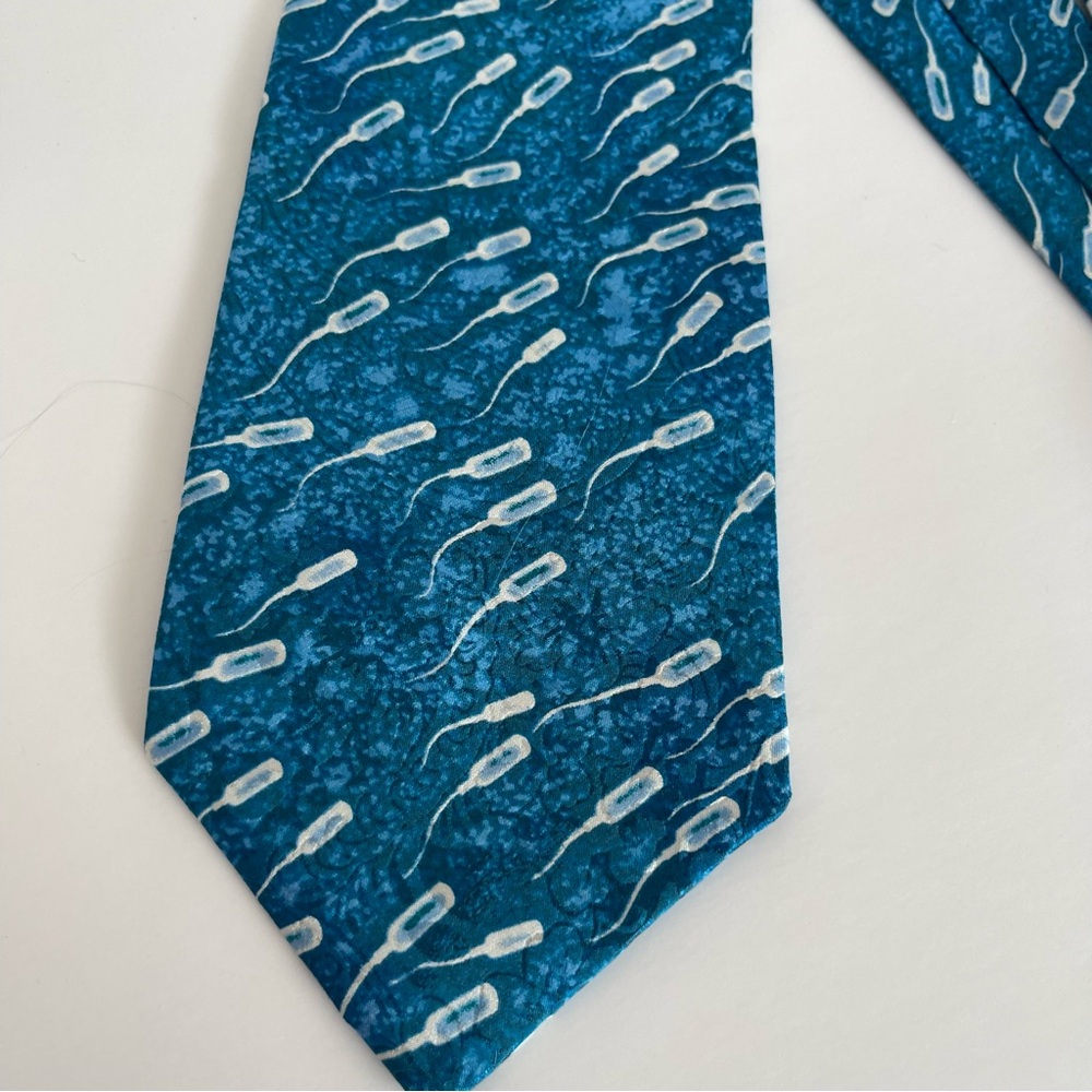 ABSOLUT Vodka 100% Silk Dad Sperm Blue Tie Necktie Father's Day Limited Edition